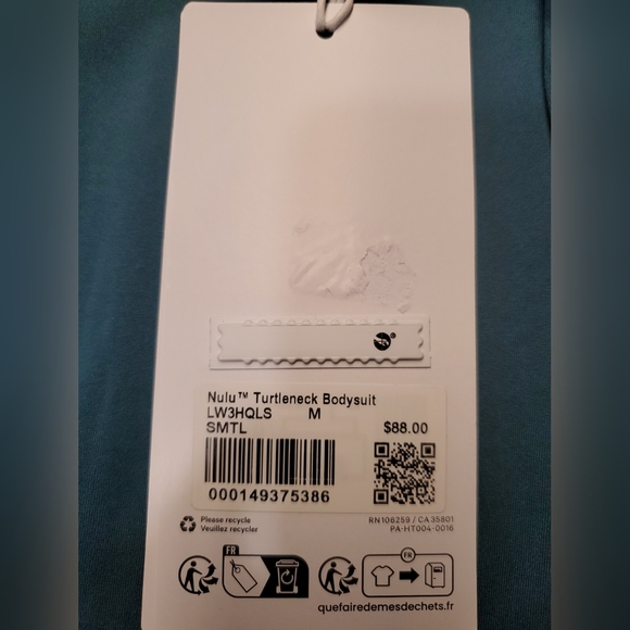 NWT Lululemon Seroiusly Soft Nulu Teal Turtleneck L/S Bodysuit Thong Cut Size M - Picture 4 of 4